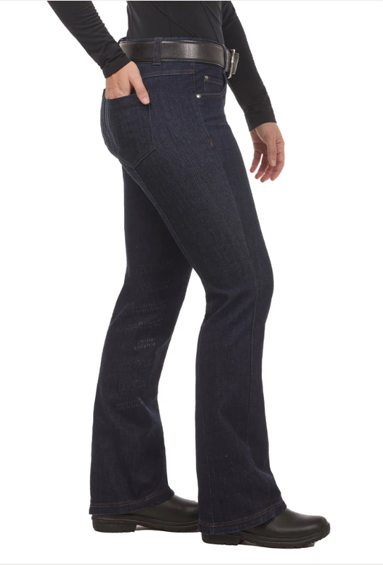 Stretch Denim Silicone Knee Patch Bootcut Riding Pant - Tall