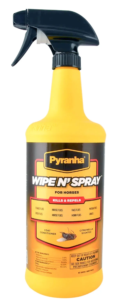 Pyranha Wipe N' Spray Fly Spray for Horses