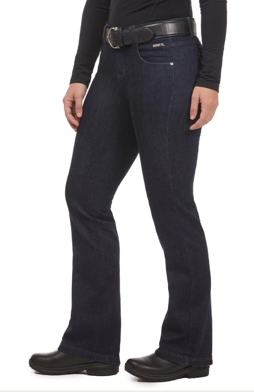 Stretch Denim Silicone Knee Patch Bootcut Riding Pant - Tall