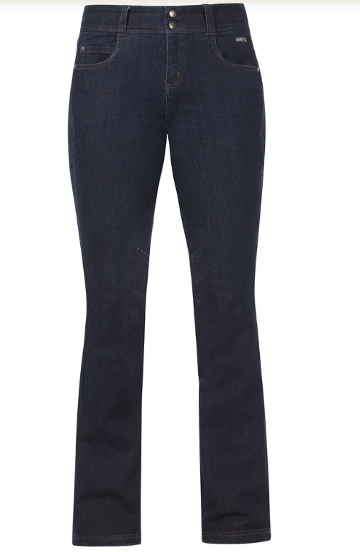 Stretch Denim Silicone Knee Patch Bootcut Riding Pant - Tall